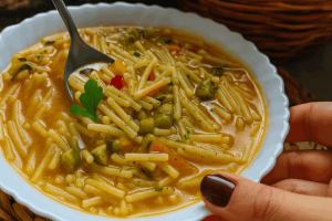 Tämä Oli Maanviljelijöiden Illallinen, Tänään Se On Suosikkiruokani: Pasta Ja Kesäkurpitsakeitto Parmesaanikuoren Temppulla, Erittäin Maukasta!