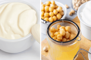 Sekoitin Kikherneet Sitruunan Ja Öljyn Kanssa Ja Tuli Kermainen Munaton Majoneesi: Kevyt, Raikas Ja Valmis 5 Minuutissa