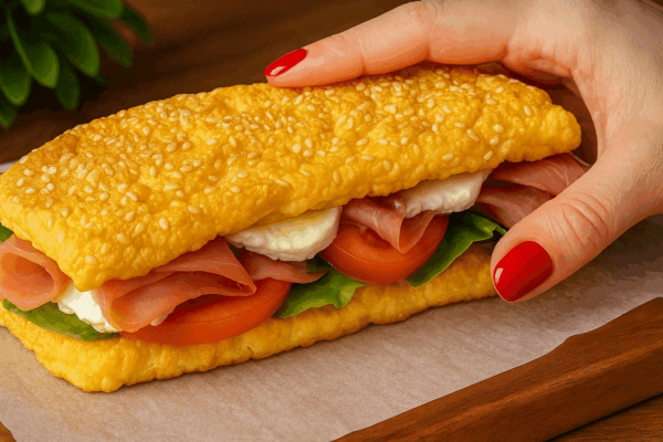 Non Avrei Mai Pensato Che Con Sole 3 Uova E Un Po’ Di Formaggio Cremoso Si Potesse Fare Un Panino Così Soffice Senza Carboidrati (E Pronto In 10 Minuti!)