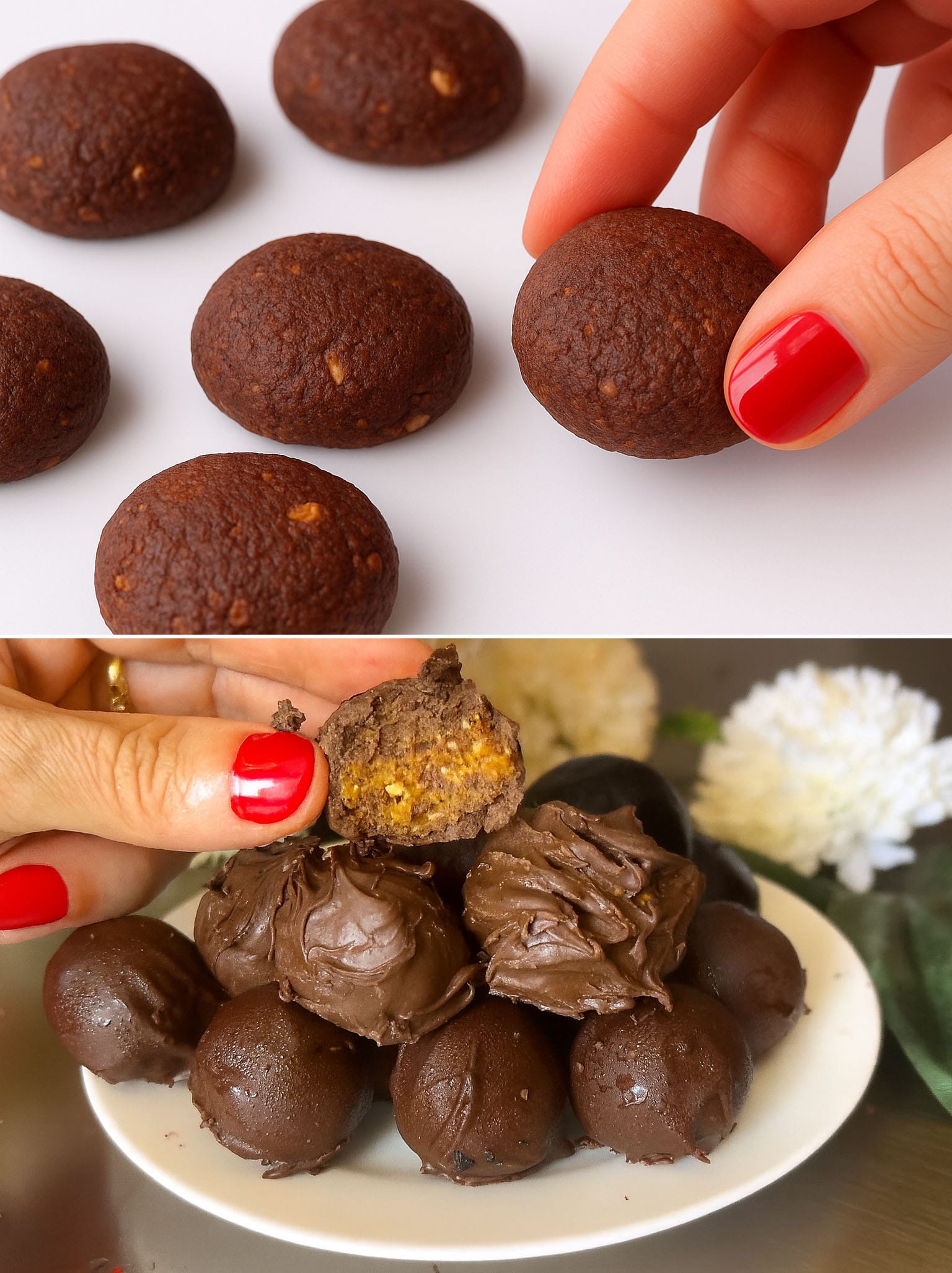 Kaakao-Hasselpähkinäkeksejä Taateleilla