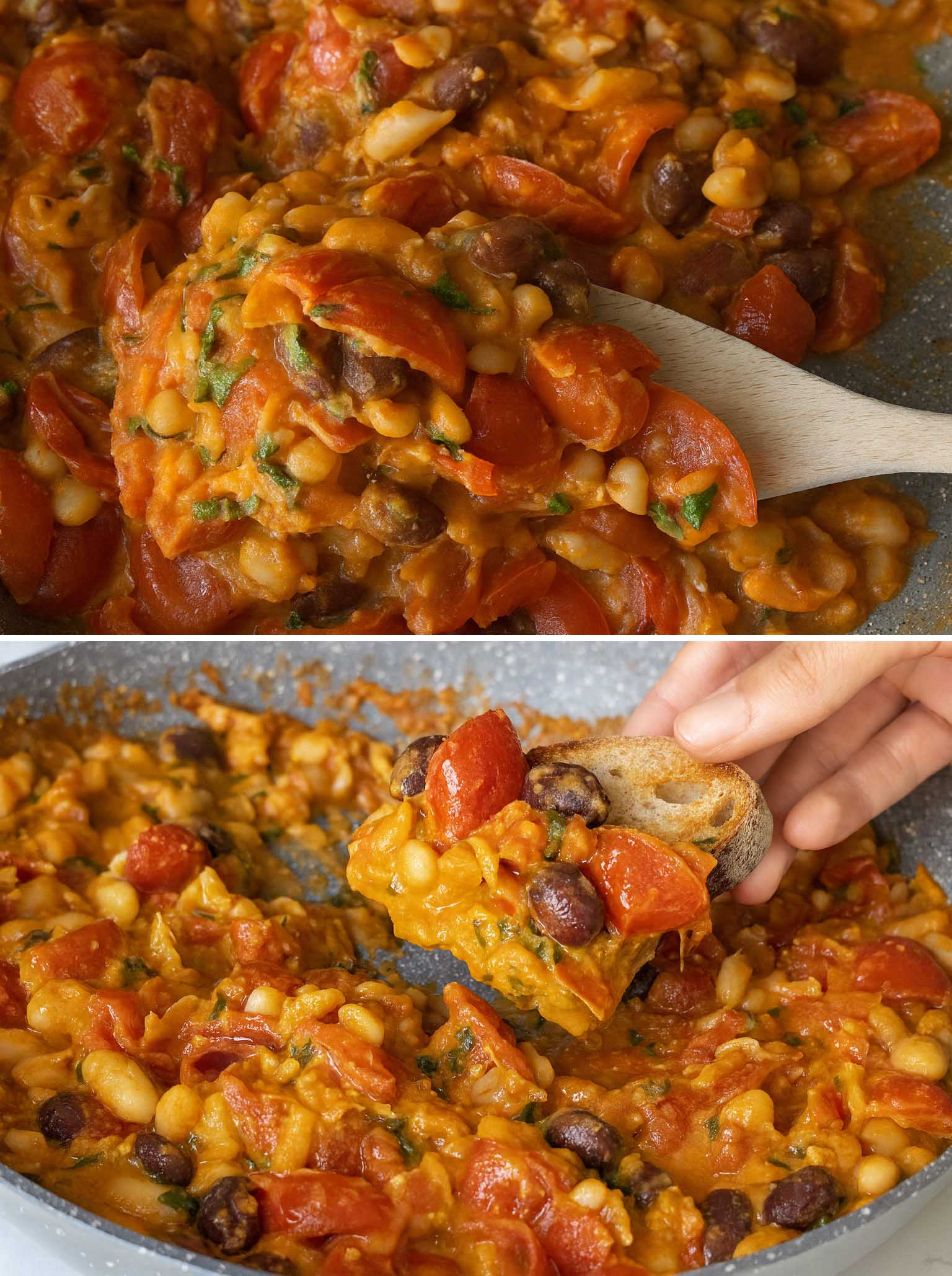 Pavut Ja Tomaatit Pannulla