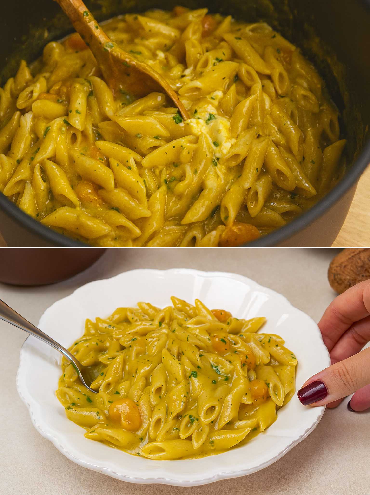 Pasta Kurpitsalla Ja Taleggiojuustolla