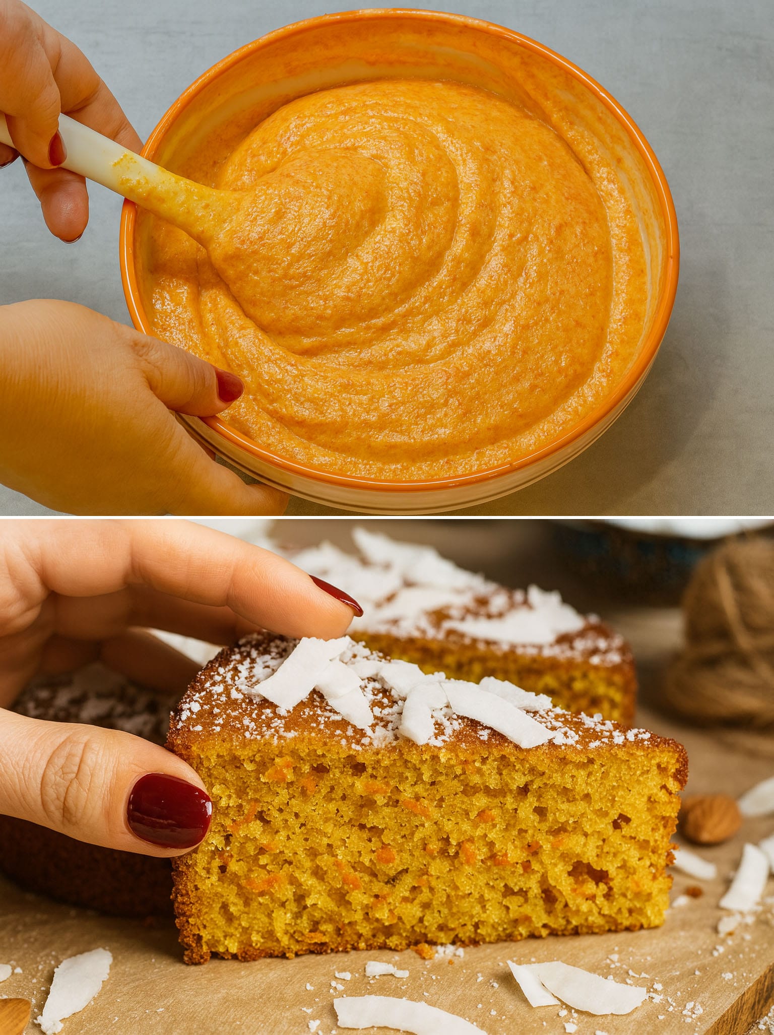 Porkkana-, Kookos- Ja Mantelikakku